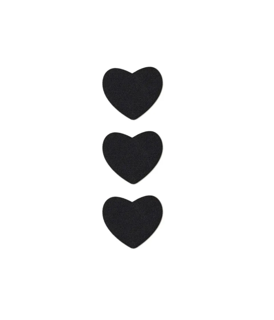 FabPatch Stretch Black Mini Hearts lapper 3 stk sorte