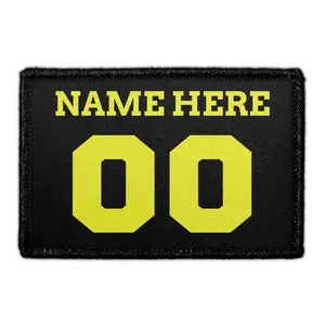 Pull Patch Customizable Jersey patch gul sort 76mm tekst