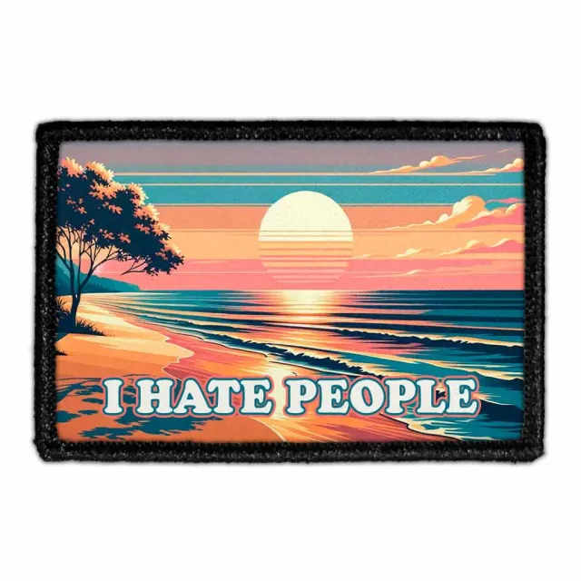 Pull Patch I Hate People Beach patch 3x2 velcro