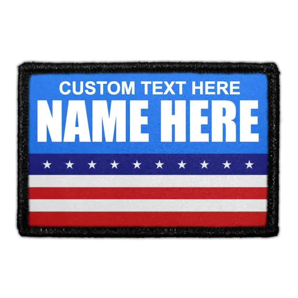 Pull Patch Election Flag patch med tekst 76mm polyester