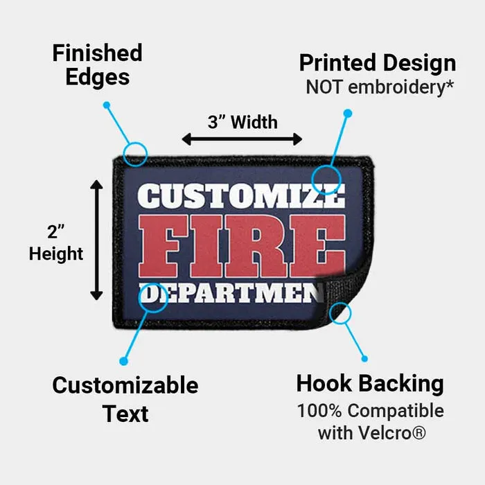 Pull Patch Fire Department patch 76 mm egen tekst