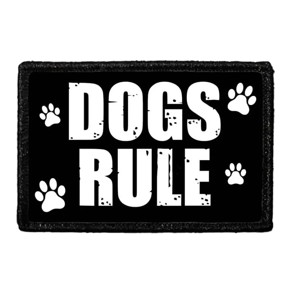 Pull Patch Dogs Rule patch med velcro hundeelsker