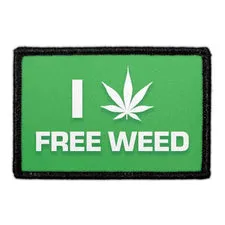 Pull Patch I Love Free Weed patch 76x51 mm sjov