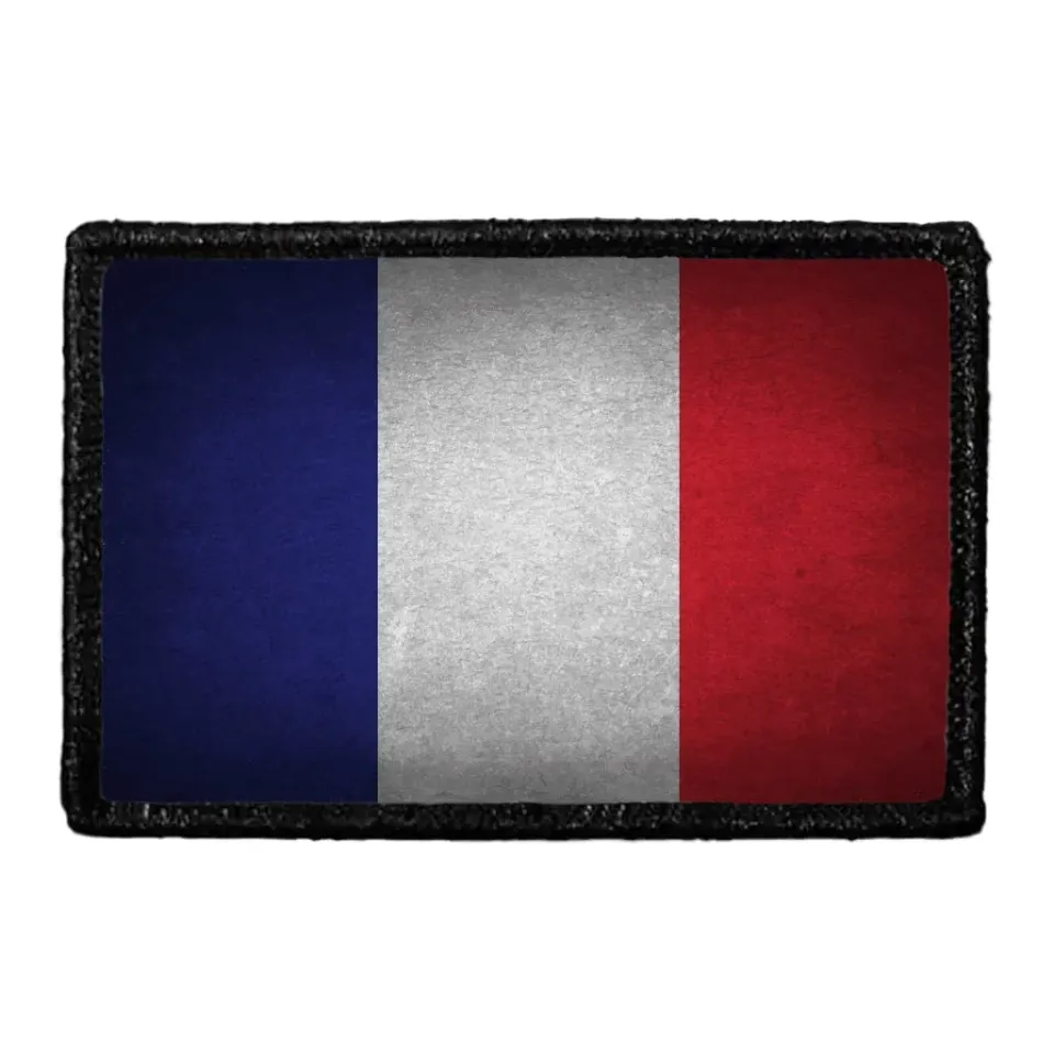 Pull Patch France Flag patch med velcro farvet 1 stk