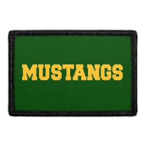 Pull Patch Mustangs Yellow Text patch 3x2 velcro gul