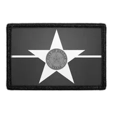 Pull Patch Dallas City Flag patch sort-hvid velcro