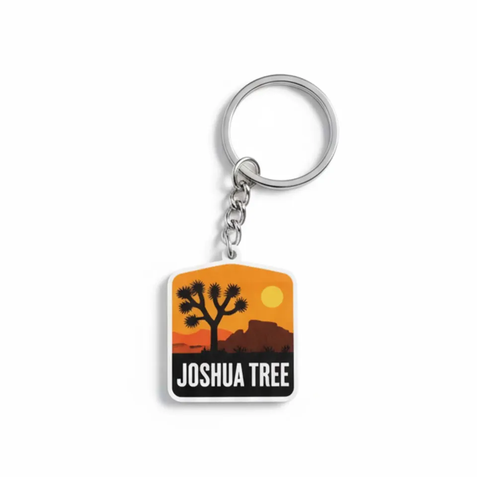 Vagabond Heart Joshua Tree nøglering gummi dobbeltsidet