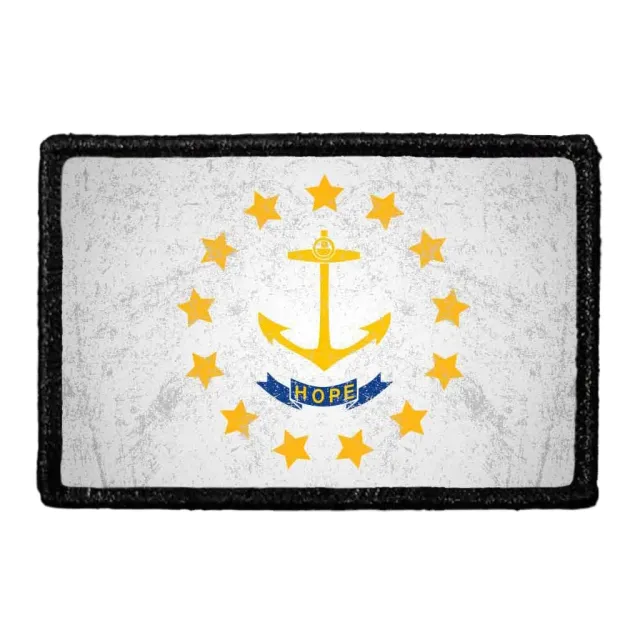 Pull Patch Rhode Island flag patch farve distressed