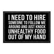 Pull Patch Knock Unhealthy Food patch velcro 76x51 mm