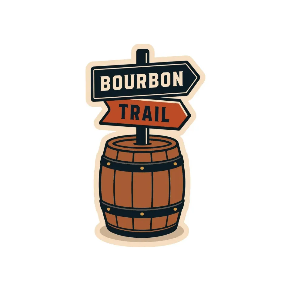 Vagabond Heart Bourbon Trail vinyl klistermærke 83 mm