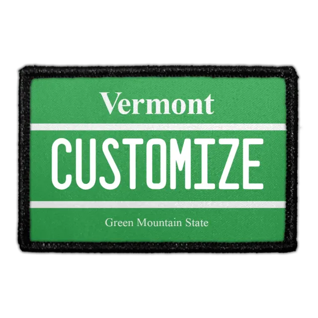 Pull Patch Vermont nummerplade patch med velcro 76 mm