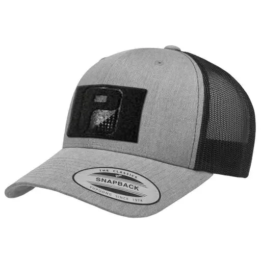 Pull Patch Trucker Curved Bill Snapback kasket heather sort mesh