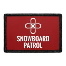 Pull Patch Snowboard Patrol velcromærke 76x51 mm