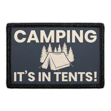 Pull Patch Camping It's In Tents patch mørkeblå velcro