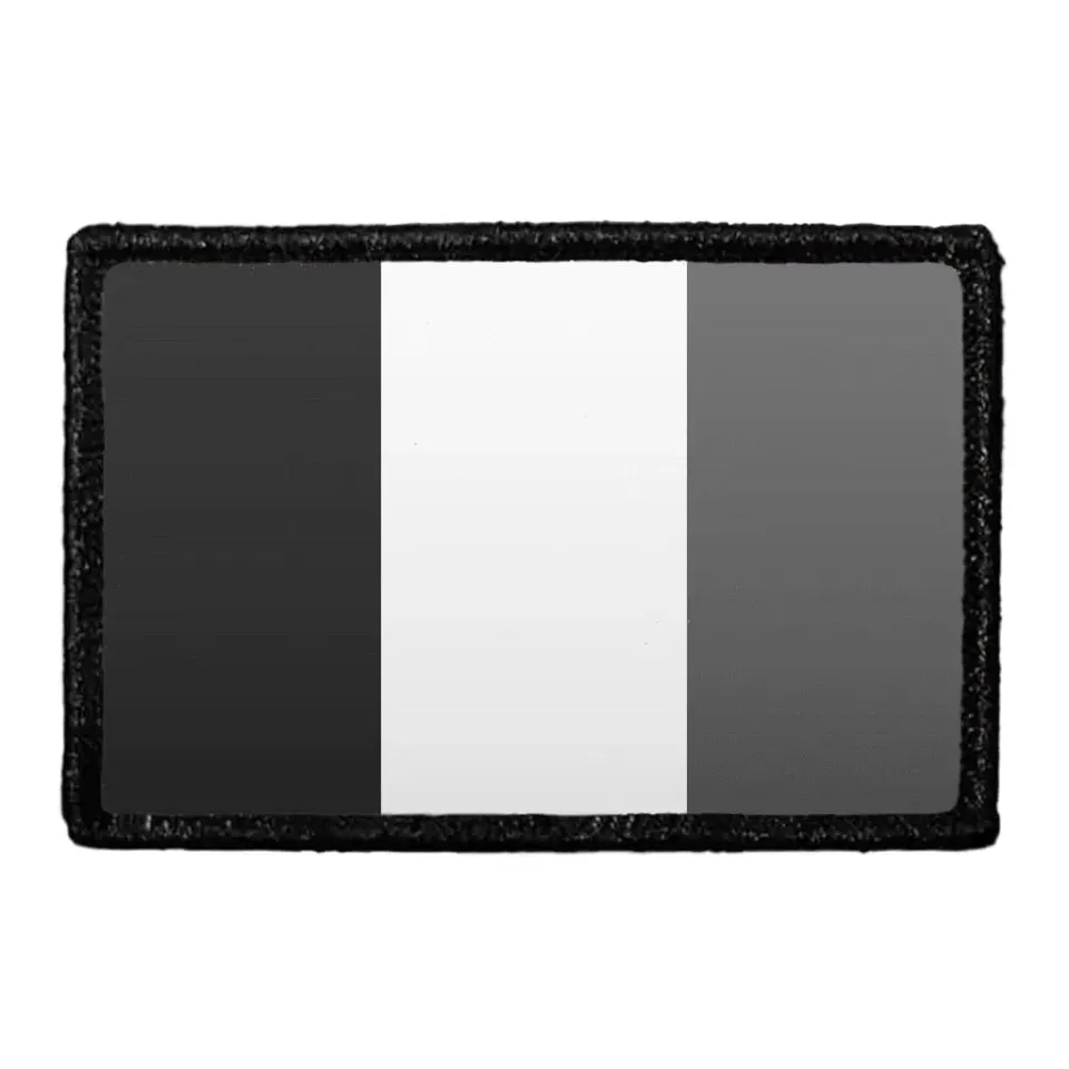 Pull Patch France Flag patch sort hvid velcro