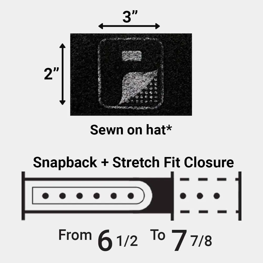 Pull Patch Delta Flexfit snapback cap sort perforeret