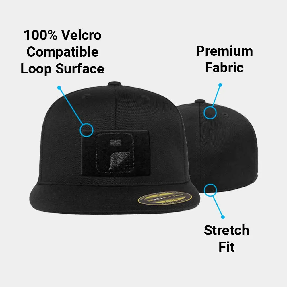 Pull Patch Premium Flat Bill flexfit kasket sort elastik