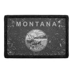 Pull Patch Montana State Flag patch sort hvid slidt