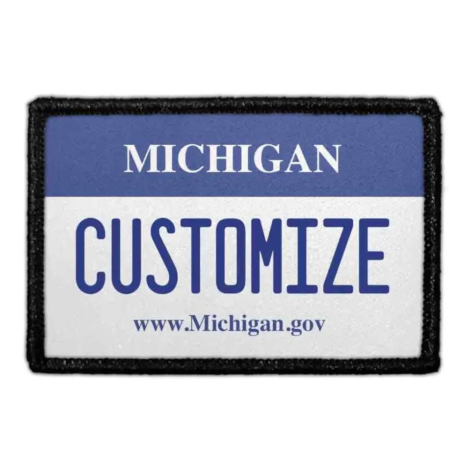 Pull Patch Customizable Michigan License Plate mærke velcro