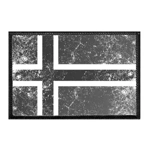 Pull Patch Norway Flag sort hvid distressed patch