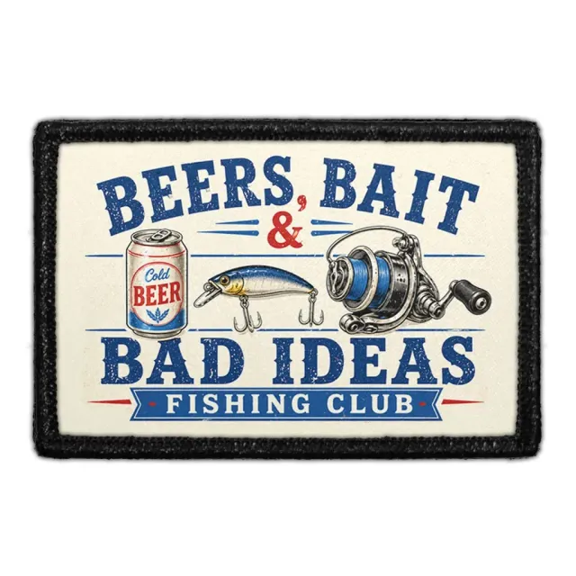Pull Patch Beers, Bait & Bad Ideas patch 3x2 fiskeri
