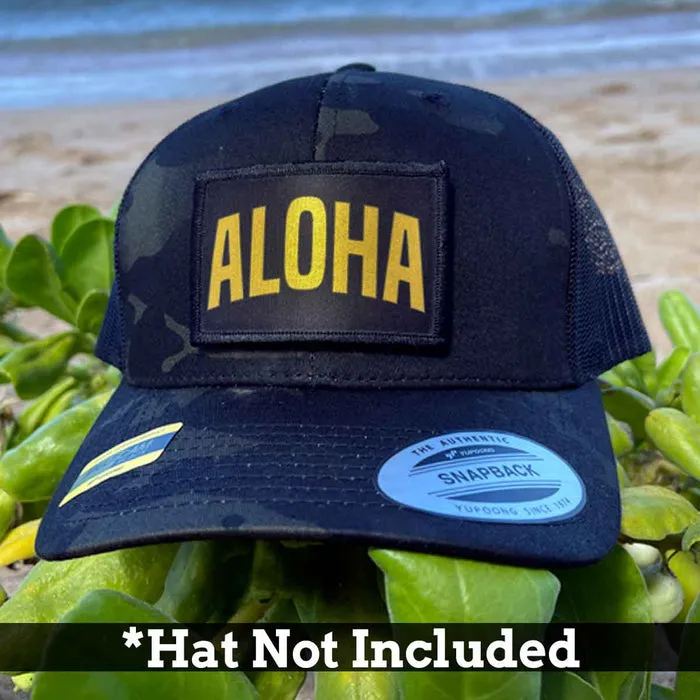 Pull Patch Aloha Black Yellow patch velcro 3x2 polyester