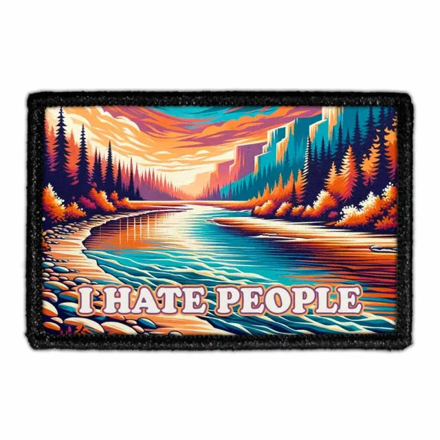 Pull Patch I Hate People River Sunset patch 1 stk – solnedgang