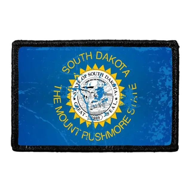 Pull Patch South Dakota State Flag patch farve distressed velcro
