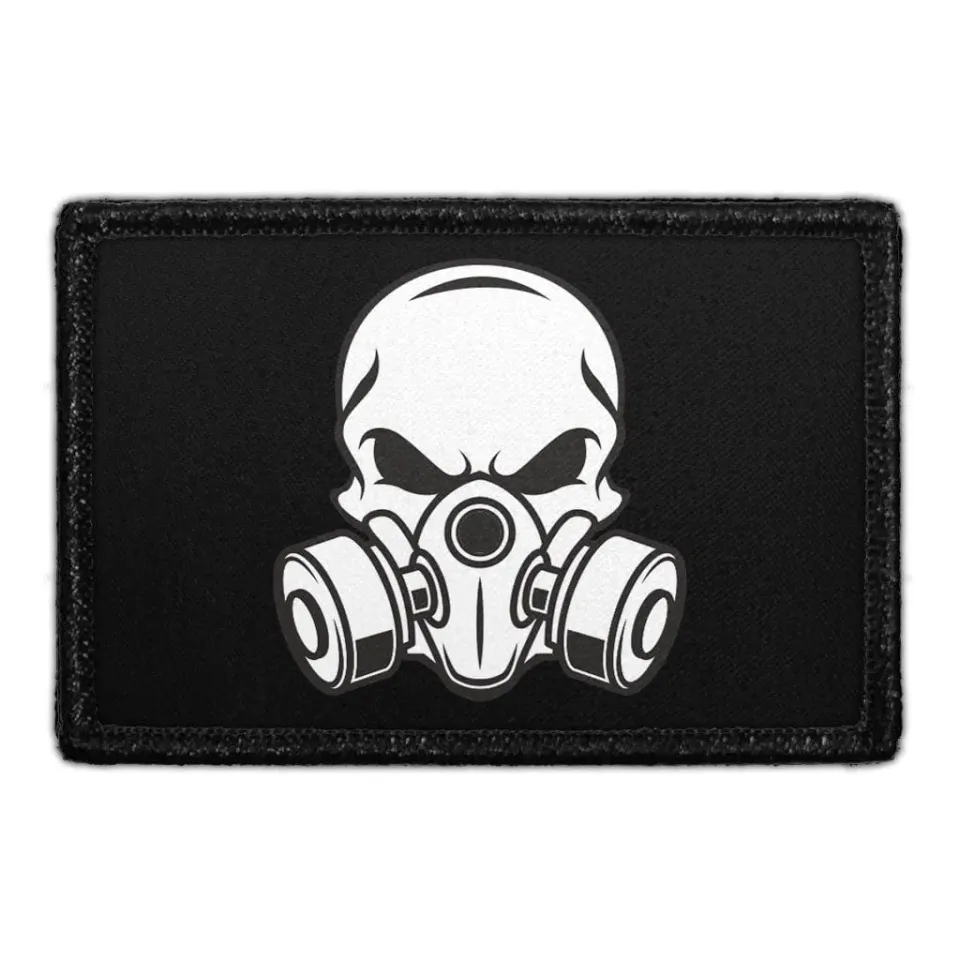 Pull Patch Gas Mask Skull velcropatch 76x51 mm