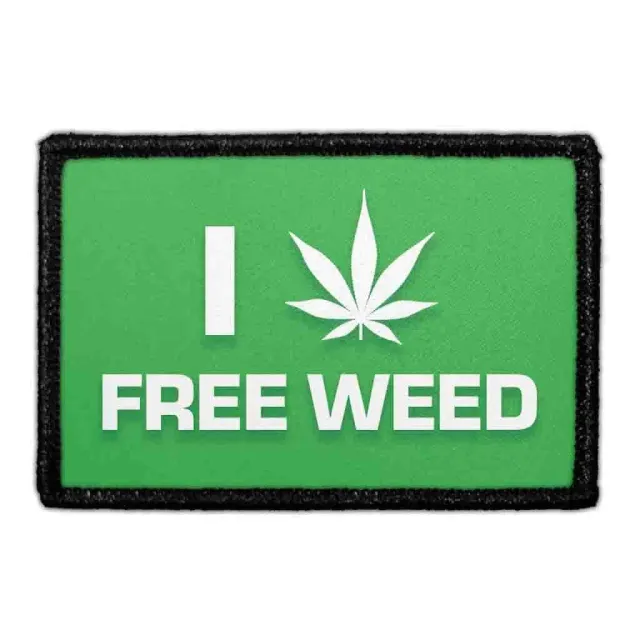 Pull Patch I Love Free Weed patch 76x51 mm sjov