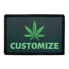 Pull Patch Weed Leaf custom patch velcro 76 mm