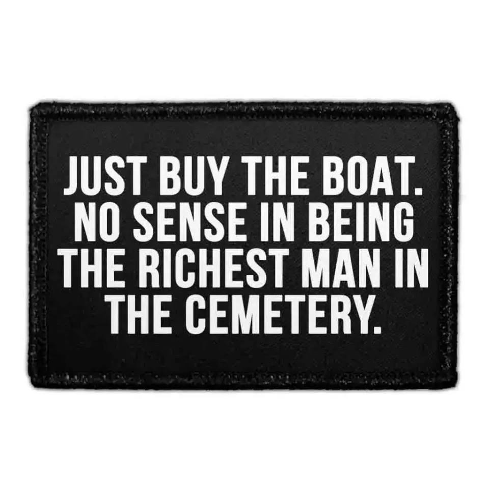 Pull Patch Just Buy The Boat patch 76x51mm velcro