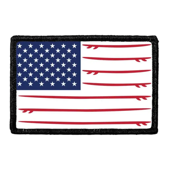 Pull Patch US Flag Surfboards Color patch med velcro 1 stk