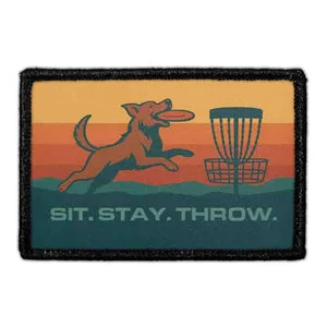 Pull Patch Sit Stay Throw patch 3x2 velcro disc golf