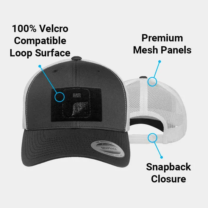 Pull Patch Trucker Curved Bill snapback kasket koksgrå/hvid velcro