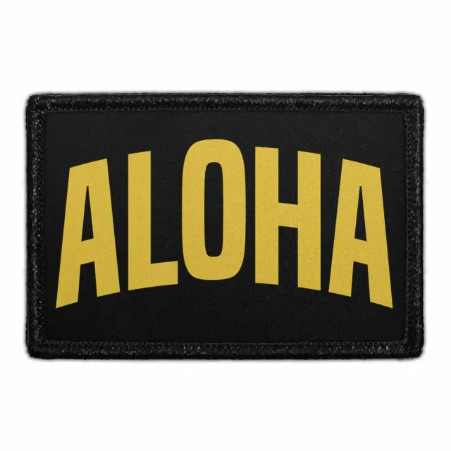 Pull Patch Aloha Black Yellow patch velcro 3x2 polyester