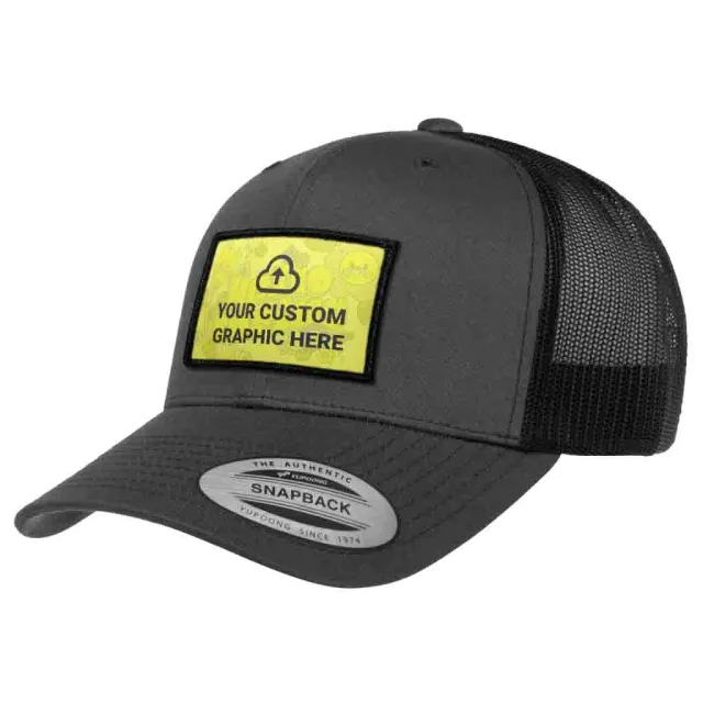 Pull Patch Custom Graphic trucker kasket charcoal velcro patch