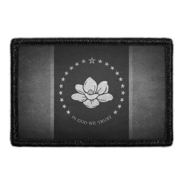Pull Patch Mississippi State Flag patch sort-hvid distressed