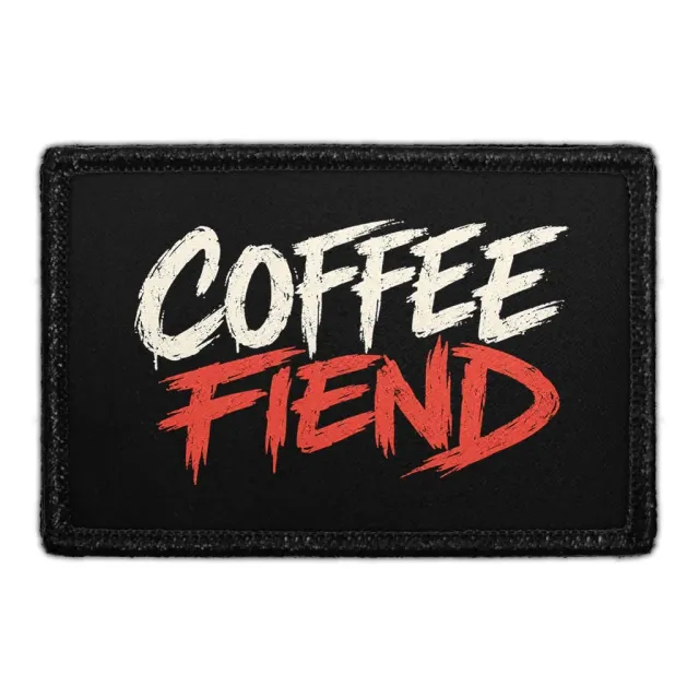 Pull Patch Coffee Fiend patch med velcro 76x51 mm