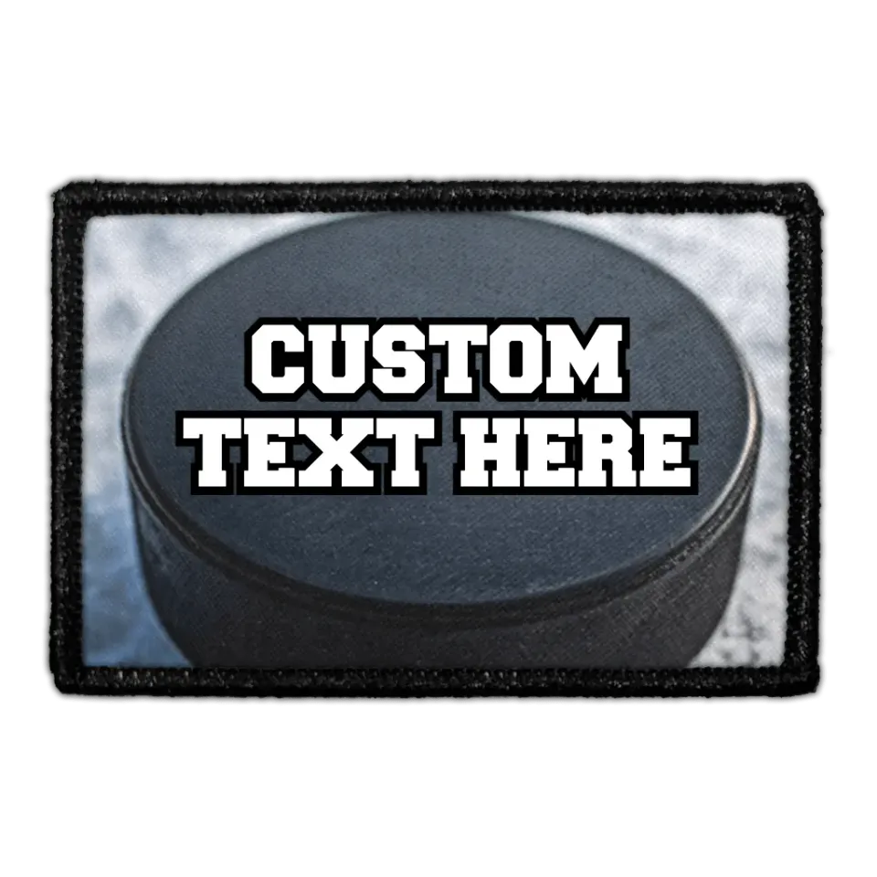 Pull Patch Ice Hockey Puck patch med tekst