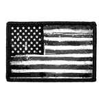 Pull Patch American Flag Black and White Distressed velcromærke
