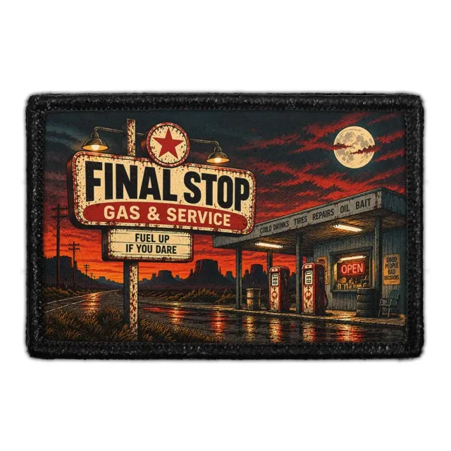 Pull Patch Final Stop Gas & Service patch halloween