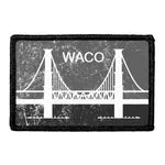 Pull Patch Waco City Flag patch sort-hvid distressed velcro