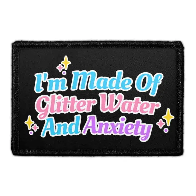 Pull Patch Glitter Water And Anxiety patch med velcro