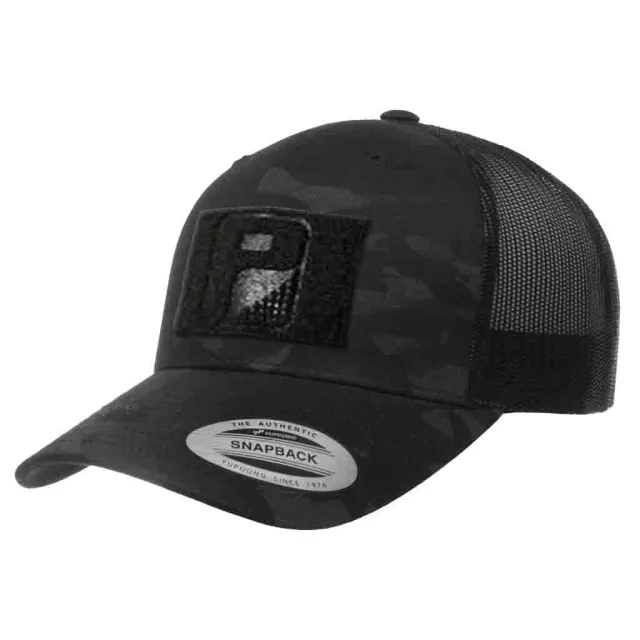 Pull Patch Multicam Trucker kasket black camo/sort