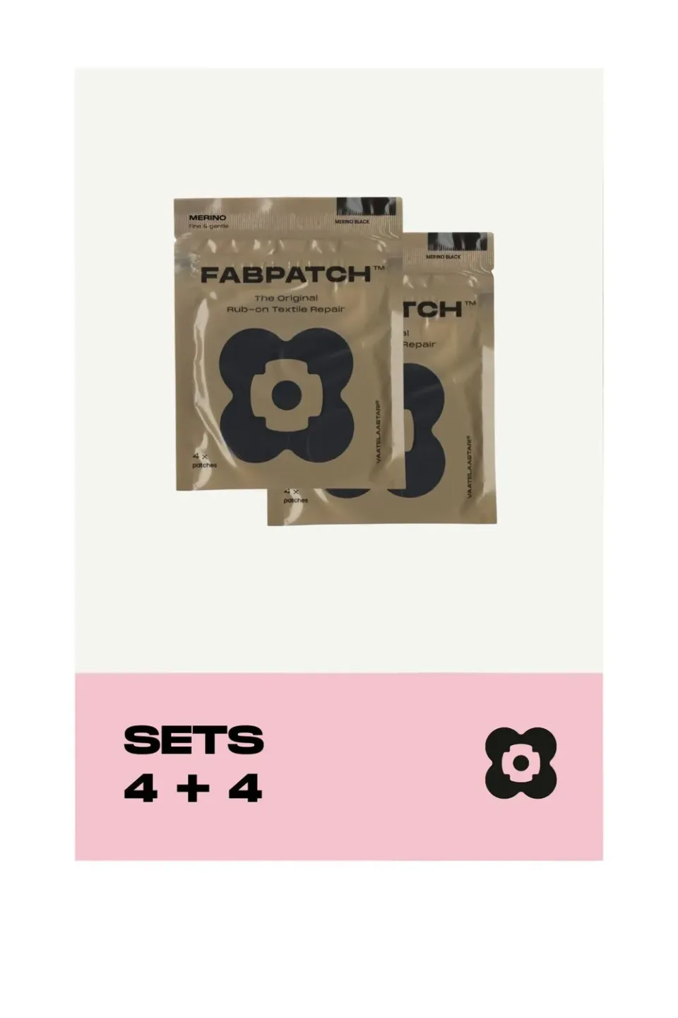 FabPatch Merino tekstillapper 2-pak sort uld