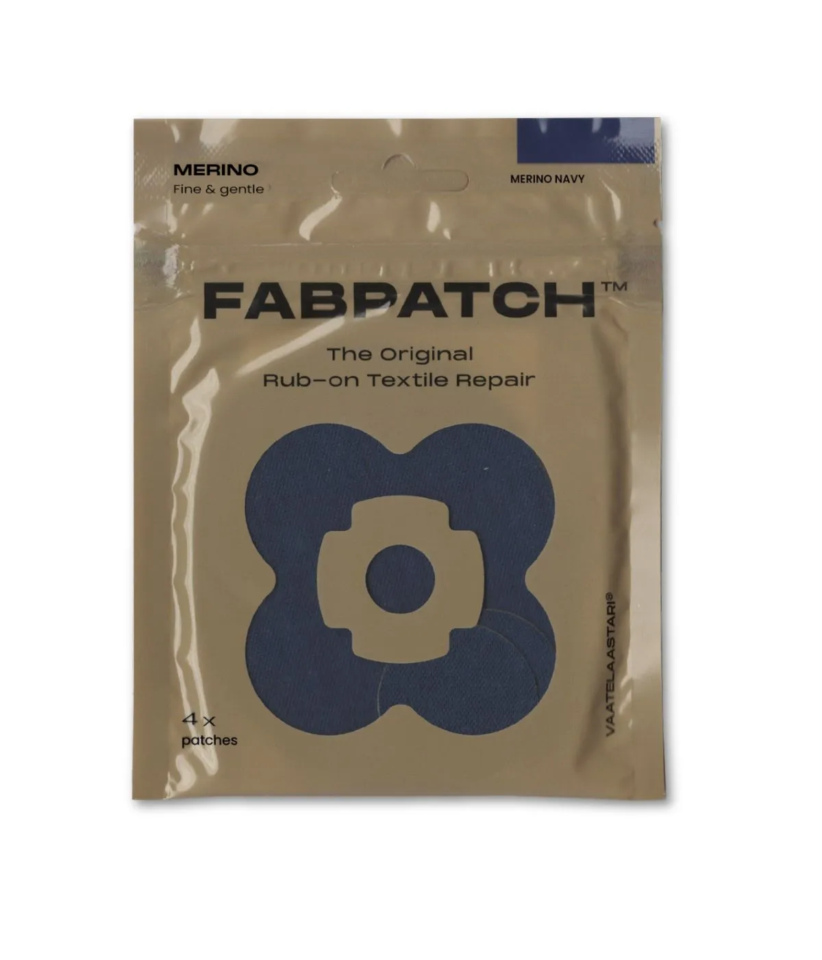 FabPatch Merino Navy reparationslapper 4-pak uld
