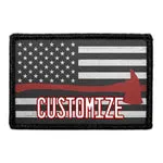 Pull Patch US Flag Fireman Axe patch sort-hvid tilpasbar