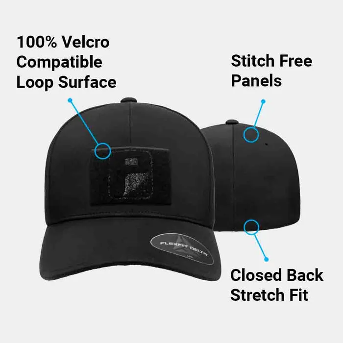 Pull Patch Delta Flexfit kasket sort stræk