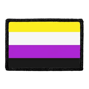 Pull Patch Nonbinary Pride Flag patch med velcro 7,6x5 cm